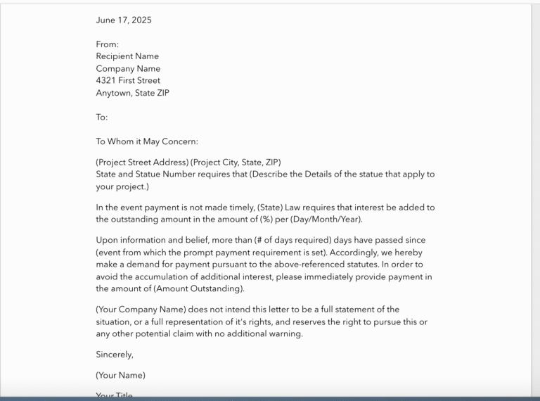 Demand letter template (PDF downloadable)