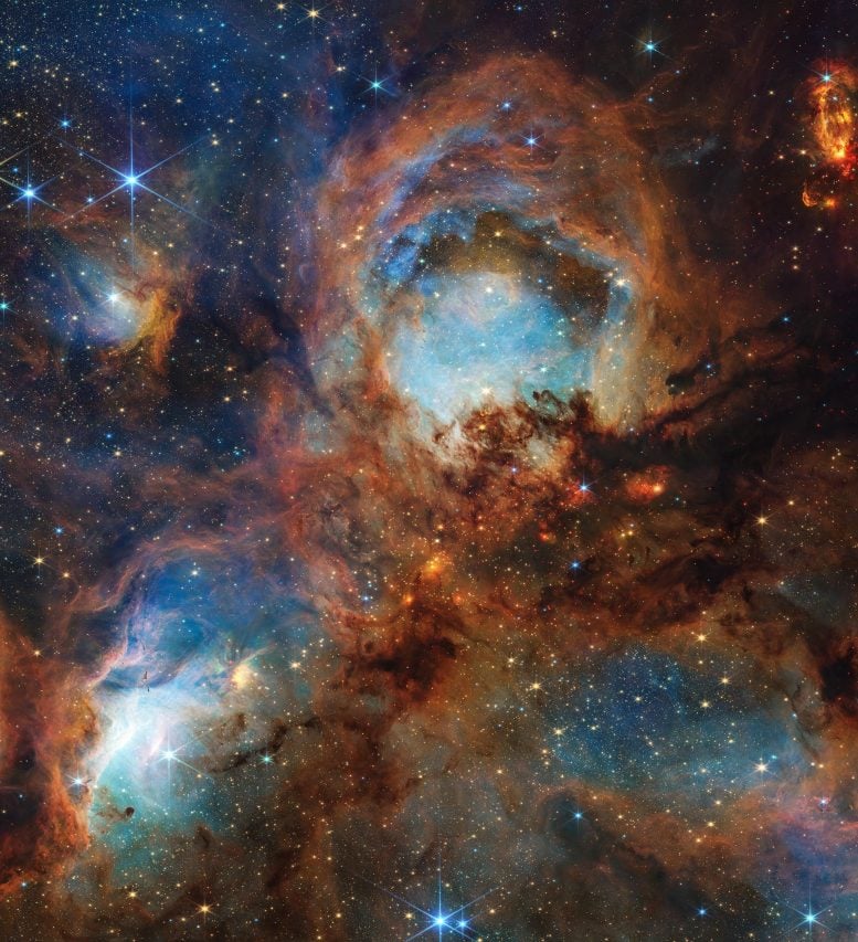 Webb Birthday Blockbuster: Baby Suns lights staggered rings inside Cosmic Cat