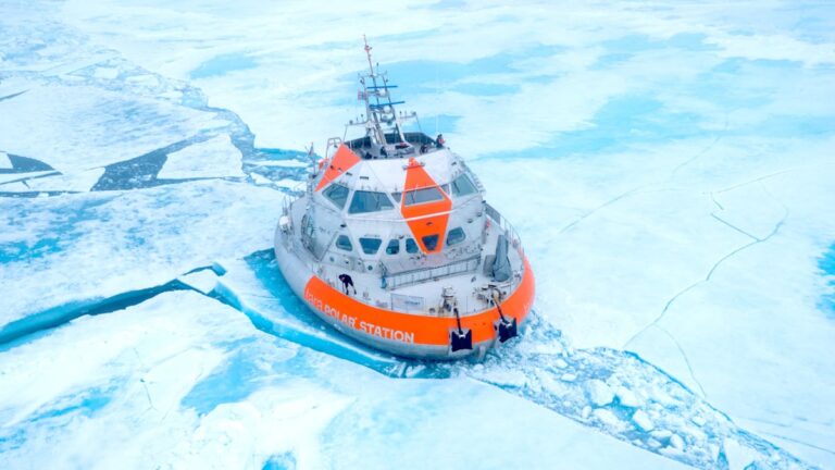 A futuristic polar station is prepared to make history in the Arctic