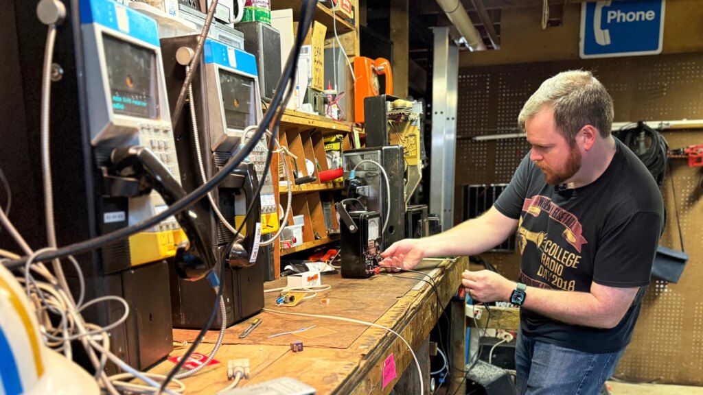The lateral hustle and bustle of this engineer? He relives payment phones to make free calls